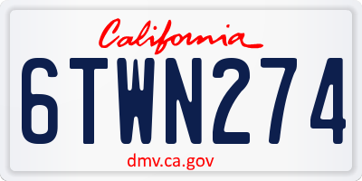 CA license plate 6TWN274
