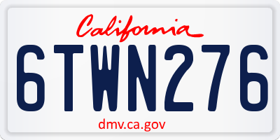 CA license plate 6TWN276