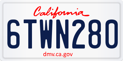 CA license plate 6TWN280