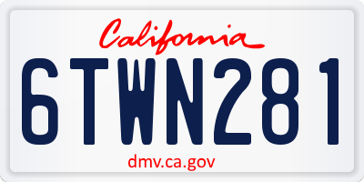 CA license plate 6TWN281