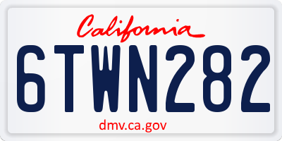 CA license plate 6TWN282