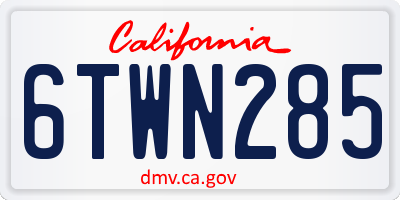 CA license plate 6TWN285