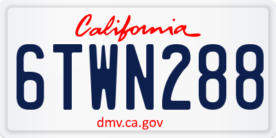 CA license plate 6TWN288