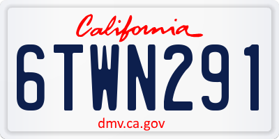 CA license plate 6TWN291