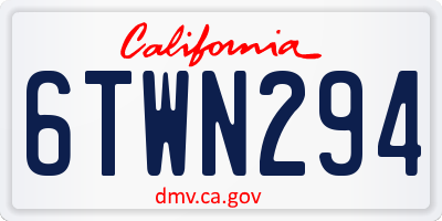 CA license plate 6TWN294
