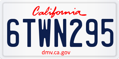CA license plate 6TWN295