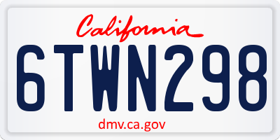 CA license plate 6TWN298