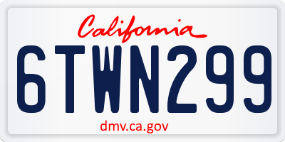 CA license plate 6TWN299
