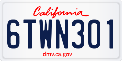 CA license plate 6TWN301