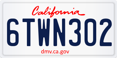 CA license plate 6TWN302