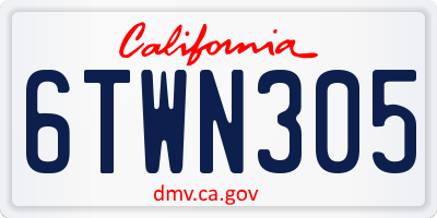 CA license plate 6TWN305
