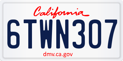 CA license plate 6TWN307