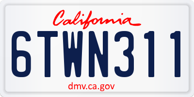 CA license plate 6TWN311
