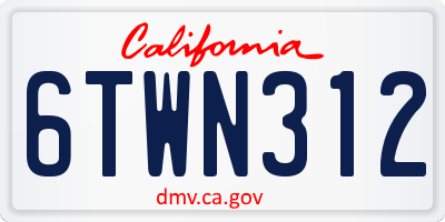 CA license plate 6TWN312