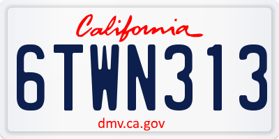 CA license plate 6TWN313