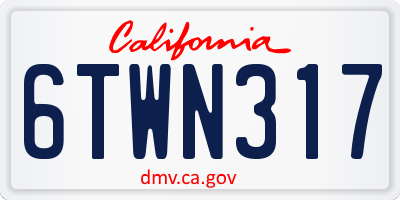 CA license plate 6TWN317
