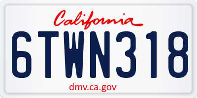 CA license plate 6TWN318