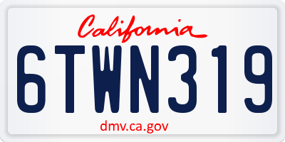 CA license plate 6TWN319