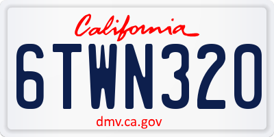 CA license plate 6TWN320