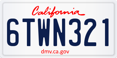 CA license plate 6TWN321