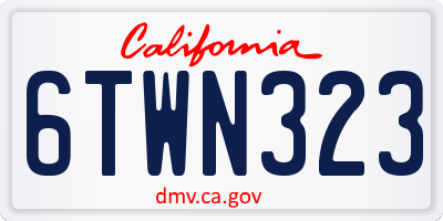 CA license plate 6TWN323