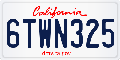 CA license plate 6TWN325