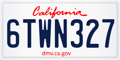 CA license plate 6TWN327
