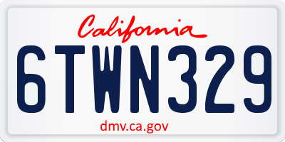 CA license plate 6TWN329
