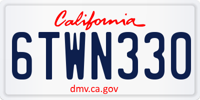 CA license plate 6TWN330
