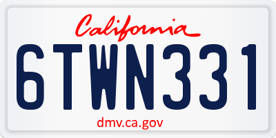 CA license plate 6TWN331