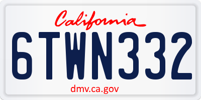 CA license plate 6TWN332