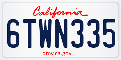 CA license plate 6TWN335
