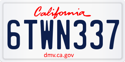 CA license plate 6TWN337