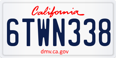 CA license plate 6TWN338