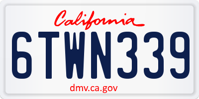 CA license plate 6TWN339