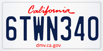 CA license plate 6TWN340