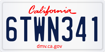 CA license plate 6TWN341
