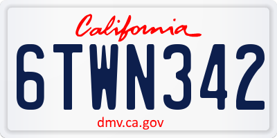 CA license plate 6TWN342