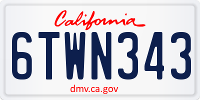 CA license plate 6TWN343