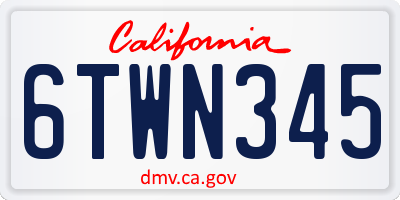 CA license plate 6TWN345