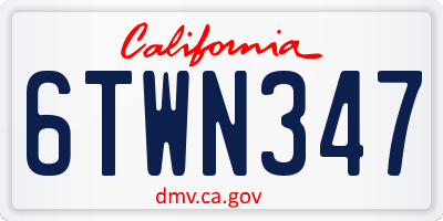 CA license plate 6TWN347