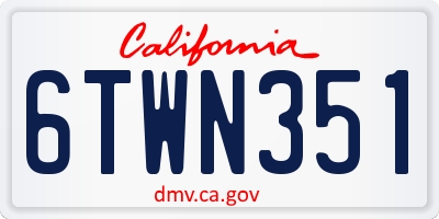 CA license plate 6TWN351