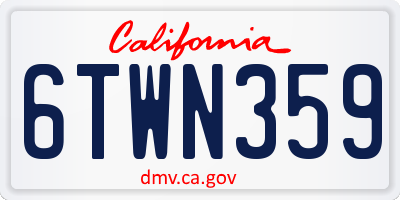 CA license plate 6TWN359