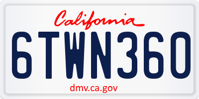 CA license plate 6TWN360