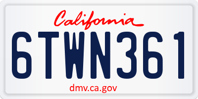 CA license plate 6TWN361