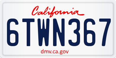 CA license plate 6TWN367