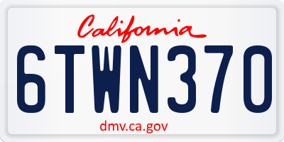 CA license plate 6TWN370