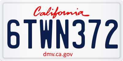 CA license plate 6TWN372