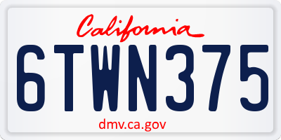 CA license plate 6TWN375