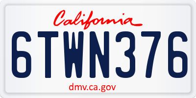 CA license plate 6TWN376